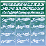 Custom Kelly Green White-Light Blue 3D Gradient Square Shape Authentic Baseball Jersey