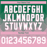 Custom Kelly Green White-Light Pink 3D Gradient Square Shape Authentic Baseball Jersey