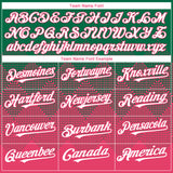 Custom Kelly Green White-Neon Pink 3D Gradient Square Shape Authentic Baseball Jersey