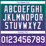Custom Teal White-Purple 3D Gradient Square Shape Authentic Baseball Jersey