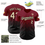 Custom Crimson Cream-Black 3D Gradient Square Shape Authentic Baseball Jersey