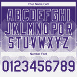 Custom Purple White 3D Gradient Square Shape Authentic Baseball Jersey