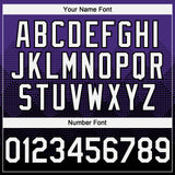 Custom Purple White-Black 3D Gradient Square Shape Authentic Baseball Jersey