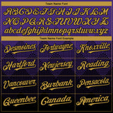 Custom Purple Old Gold-Black 3D Gradient Square Shape Authentic Baseball Jersey
