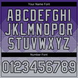 Custom Purple Gray-Black 3D Gradient Square Shape Authentic Baseball Jersey