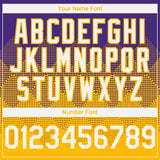 Custom Purple White-Gold 3D Gradient Square Shape Authentic Baseball Jersey