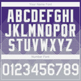 Custom Purple White-Gray 3D Gradient Square Shape Authentic Baseball Jersey