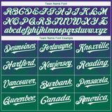 Custom Purple White-Kelly Green 3D Gradient Square Shape Authentic Baseball Jersey