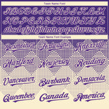 Custom Purple Cream 3D Gradient Square Shape Authentic Baseball Jersey