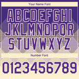 Custom Purple Cream 3D Gradient Square Shape Authentic Baseball Jersey