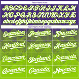 Custom Purple White-Neon Green 3D Gradient Square Shape Authentic Baseball Jersey