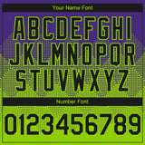 Custom Purple Black-Neon Green 3D Gradient Square Shape Authentic Baseball Jersey