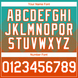 Custom Aqua White-Orange 3D Gradient Square Shape Authentic Baseball Jersey