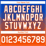 Custom Thunder Blue White-Orange 3D Gradient Square Shape Authentic Baseball Jersey