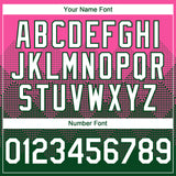 Custom Pink White-Green 3D Gradient Square Shape Authentic Baseball Jersey