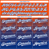 Custom Orange White-Royal 3D Gradient Square Shape Authentic Baseball Jersey