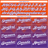Custom Orange White-Purple 3D Gradient Square Shape Authentic Baseball Jersey
