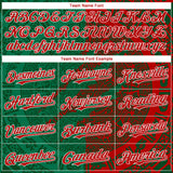 Custom Red Green Kelly Green-White 3D Mexico Scratch Authentic Baseball Jersey