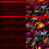 Custom Black Red 3D Pattern Design Pinstripe Tropical Palm Leaves Authentic Baseball Jersey