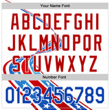 Custom White Thunder Blue-Red 3D Patriotic American Flag Authentic Baseball Jersey