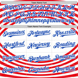 Custom White Thunder Blue-Red 3D Patriotic American Flag Authentic Baseball Jersey