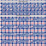 Custom White Royal-Red 3D Pattern Design Patriotic American Symbol Plaid Authentic Baseball Jersey