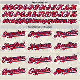 Custom Cream Fire Red-US Navy Blue 3D Patriotic American Flag Authentic Baseball Jersey
