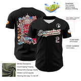 Custom Black Vintage USA Flag-White 3D Patriotic American Symbol Authentic Baseball Jersey