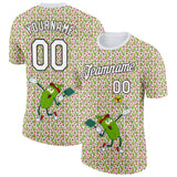 Custom White Black 3D Pickleball Paddles Balls Cactus Performance T-Shirt