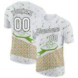 Custom White Black 3D Pickleball Paddles Balls Cactus Performance T-Shirt