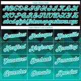 Custom Black Aqua-White 3D Pattern Design Gradient Square Shapes Performance T-Shirt