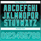 Custom Black Aqua-White 3D Pattern Design Gradient Square Shapes Performance T-Shirt