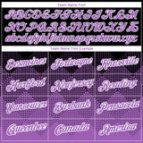 Custom Black Medium Purple-White 3D Pattern Design Gradient Square Shapes Performance T-Shirt