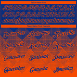 Custom Royal Orange 3D Pattern Design Gradient Square Shapes Performance T-Shirt