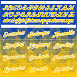 Custom Thunder Blue Yellow-White 3D Pattern Design Gradient Square Shapes Performance T-Shirt
