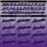 Custom Gray Purple-Black 3D Pattern Design Gradient Square Shapes Performance T-Shirt