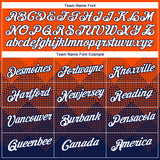 Custom Orange White-Navy 3D Pattern Design Gradient Square Shapes Performance T-Shirt