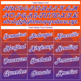 Custom Orange Purple-White 3D Pattern Design Gradient Square Shapes Performance T-Shirt
