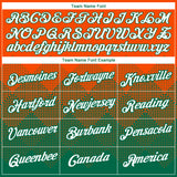 Custom Orange White-Kelly Green 3D Pattern Design Gradient Square Shapes Performance T-Shirt