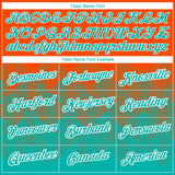 Custom Orange Aqua-White 3D Pattern Design Gradient Square Shapes Performance T-Shirt