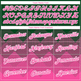 Custom Green Pink-White 3D Pattern Design Gradient Square Shapes Performance T-Shirt