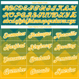 Custom Teal Gold-White 3D Pattern Design Gradient Square Shapes Performance T-Shirt