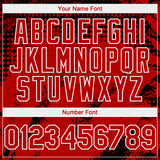 Custom Black Red-White 3D Pattern Design Splash Grunge Fragment Authentic Baseball Jersey
