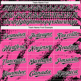 Custom Black Pink-White 3D Pattern Design Splash Grunge Fragment Authentic Baseball Jersey