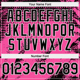 Custom Black Pink-White 3D Pattern Design Splash Grunge Fragment Authentic Baseball Jersey