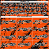 Custom Black Orange-White 3D Pattern Design Splash Grunge Fragment Authentic Baseball Jersey