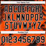 Custom Black Orange-White 3D Pattern Design Splash Grunge Fragment Authentic Baseball Jersey