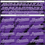 Custom Black Purple-White 3D Pattern Design Splash Grunge Fragment Authentic Baseball Jersey