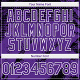 Custom Black Purple-White 3D Pattern Design Splash Grunge Fragment Authentic Baseball Jersey