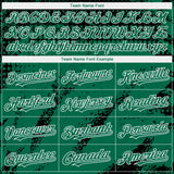 Custom Black Kelly Green-White 3D Pattern Design Splash Grunge Fragment Authentic Baseball Jersey